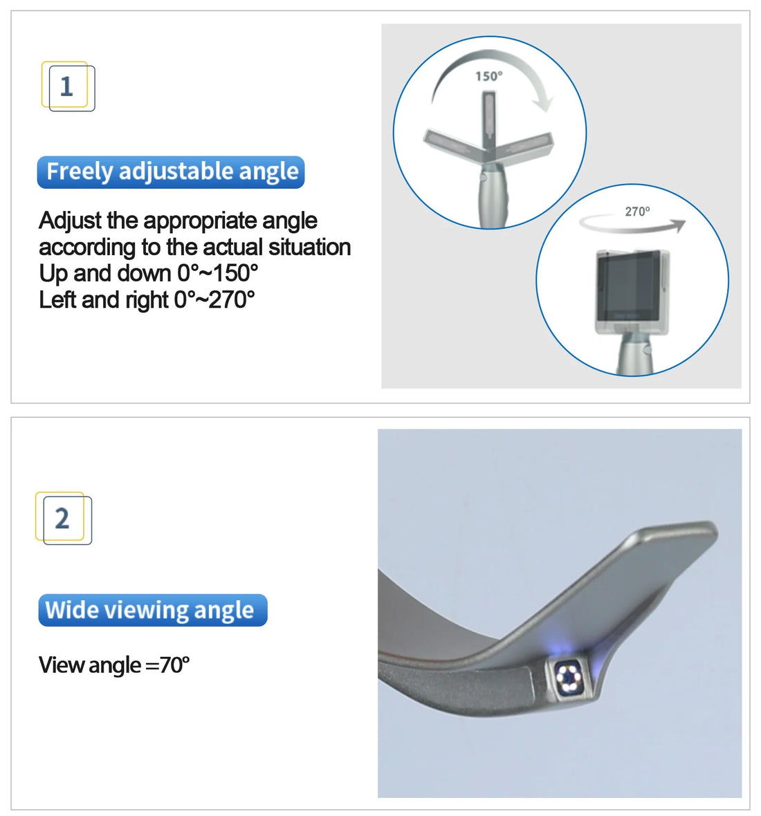 " Digital Video Laryngoscope – Touchscreen Anesthesia Scope with Reusable Blades