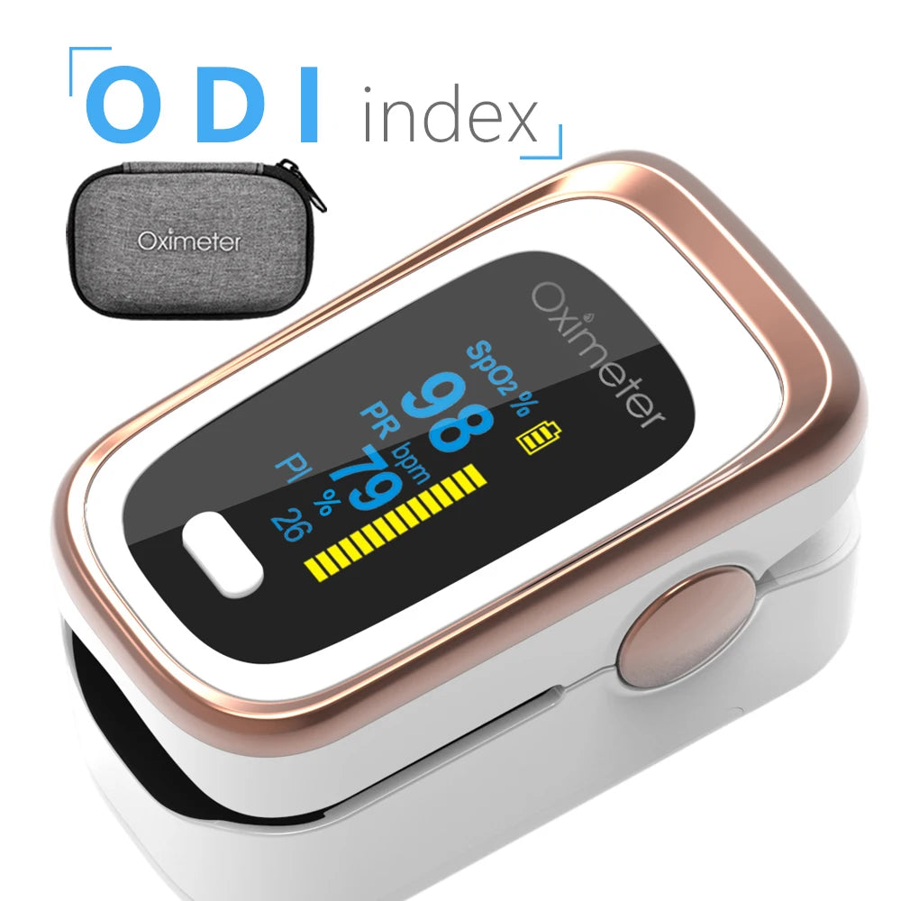 OLED Finger Pulse Oximeter – Portable SpO2 & PR Sleep Monitor with Case