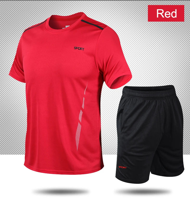 CHRLCK Men’s Quick-Dry Sports Set – Breathable T-Shirt & Shorts