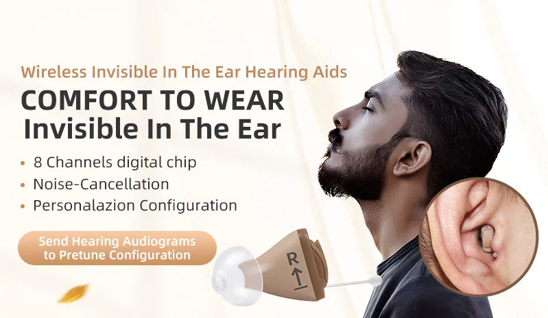 Rexton InoX 5A Invisible ITC CIC Digital Hearing Aid with App Control, 8 Channels