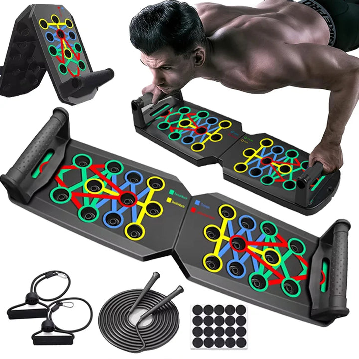 Foldable Push-Up Board Set – Multifunctional Fitness Equipment for Chest, Arms, Back & Core