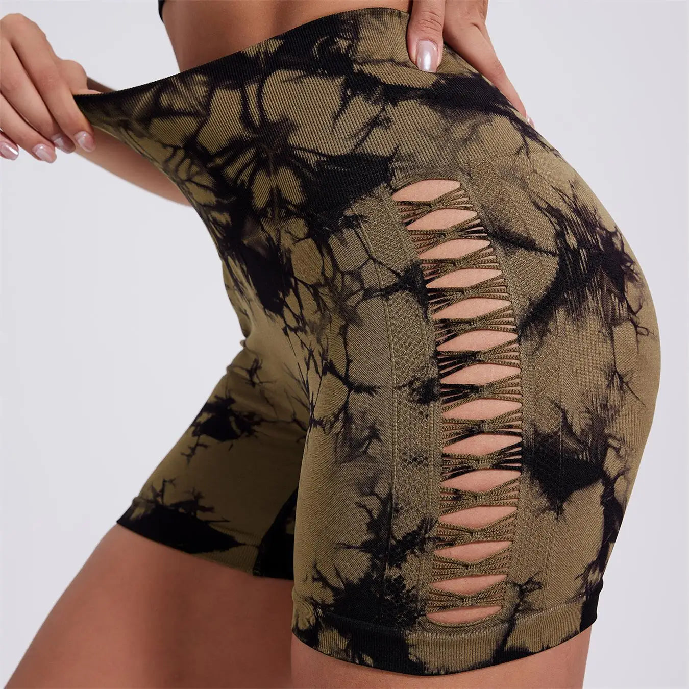 Tie-Dye High Waist Women’s Fitness & Yoga Shorts – Hip-Lifting