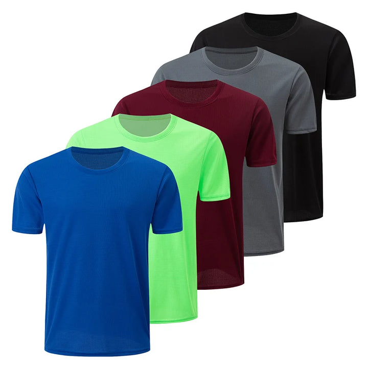 Men’s Waffle Sports Shirt – Short Sleeve Fitness & Training Top (1/5 Pcs)