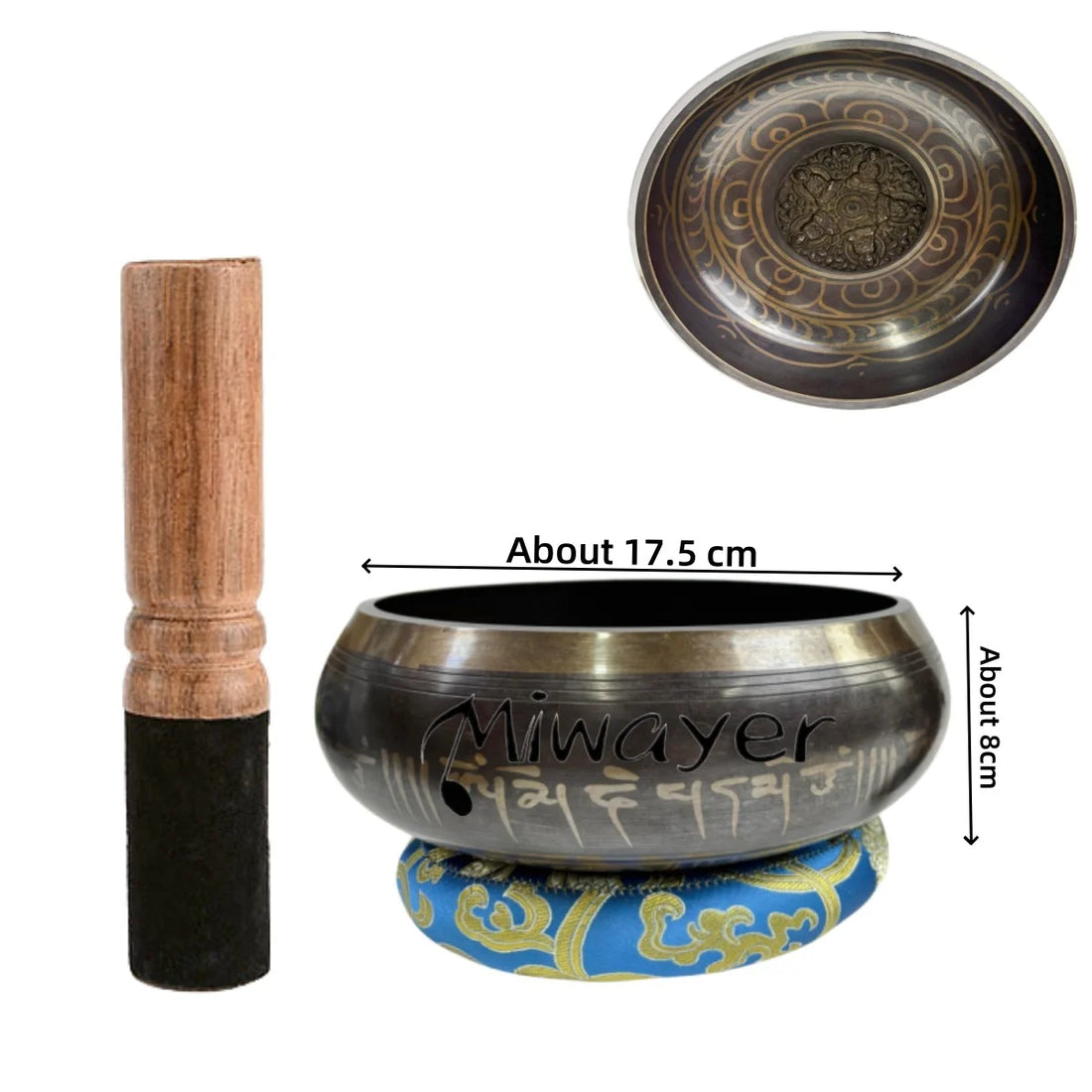 Tibetan Singing Bowl Set – 8.5–20CM Scripture Bowls for Meditation & Healing