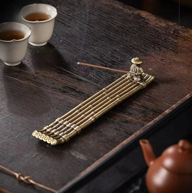 Creative Boat Incense Holder – Japanese Style Fishing Man Ornament, Aromatherapy Stick Burner Home Décor
