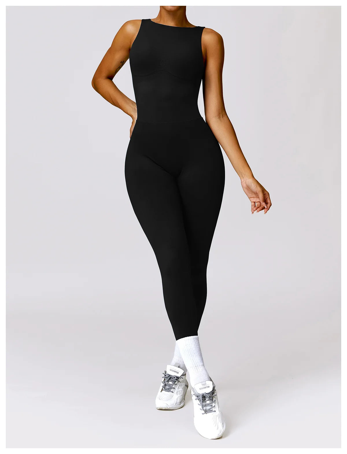 Women’s One-Piece Sporty Jumpsuit – Backless Yoga Suit with Leggings, Gym & Pilates Sportswear