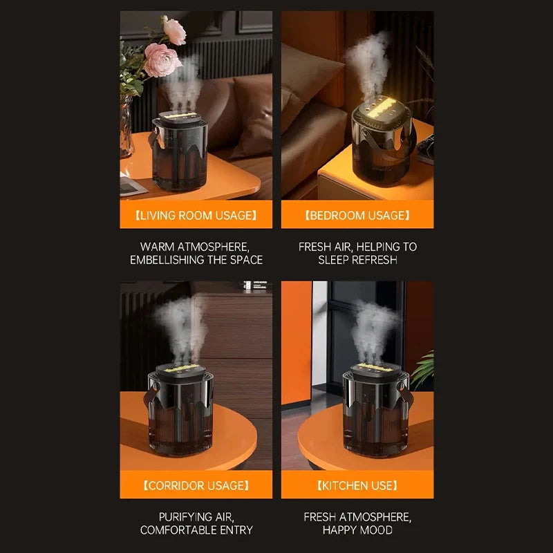 3L Cool Mist Air Humidifier – USB Aroma Diffuser for Home & Office