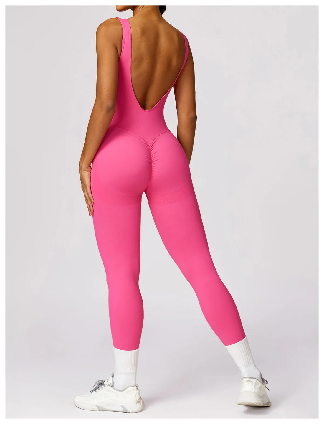 Women’s One-Piece Sporty Jumpsuit – Backless Yoga Suit with Leggings, Gym & Pilates Sportswear
