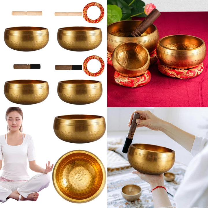Tibetan Singing Bowl Set for Meditation, Yoga & Sound Healing Therapy