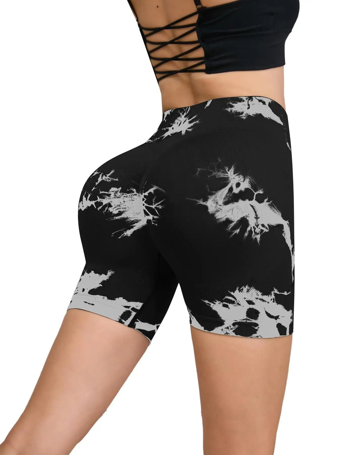 Tie-Dye High Waist Women’s Fitness & Yoga Shorts – Hip-Lifting