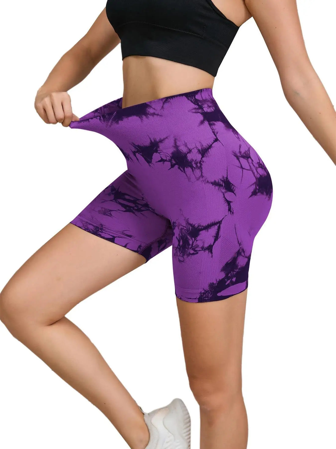 Tie-Dye High Waist Women’s Fitness & Yoga Shorts – Hip-Lifting