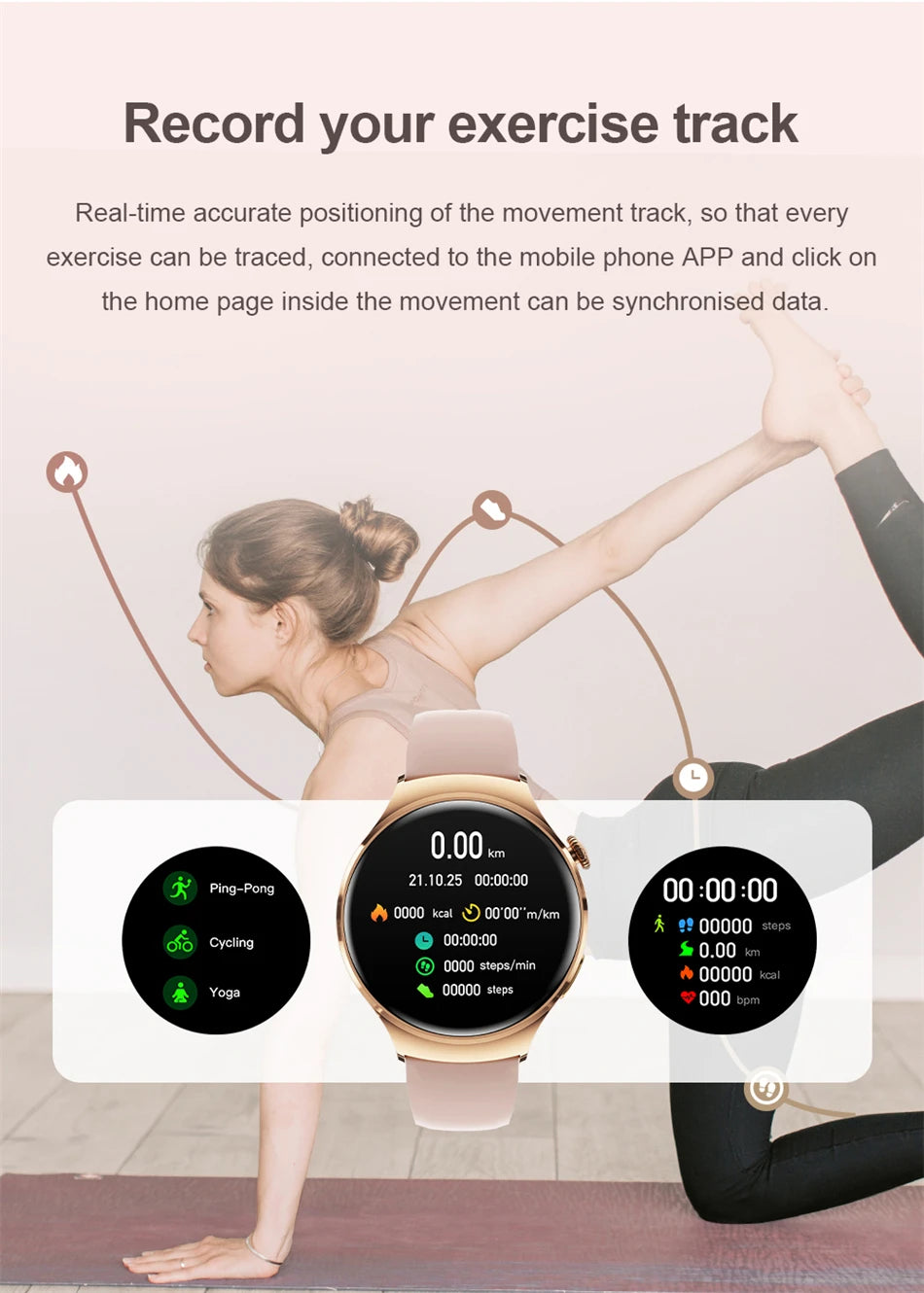 Women’s GPS Smartwatch with NFC, Bluetooth Call & Health Tracking