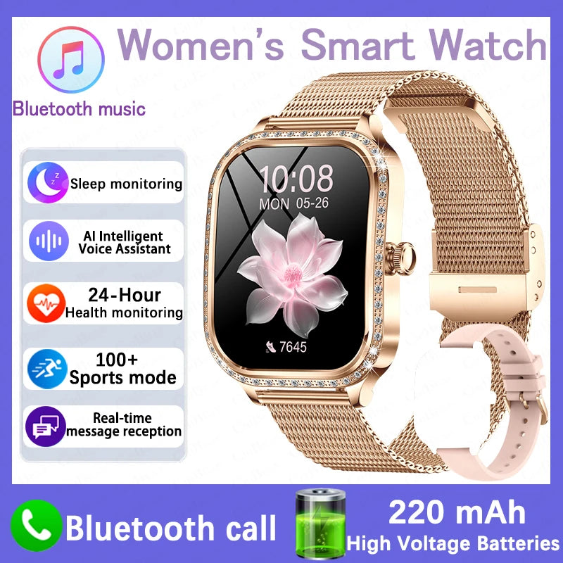 Women’s Smartwatch – Heart Rate, Blood Pressure, Music & BT Calling