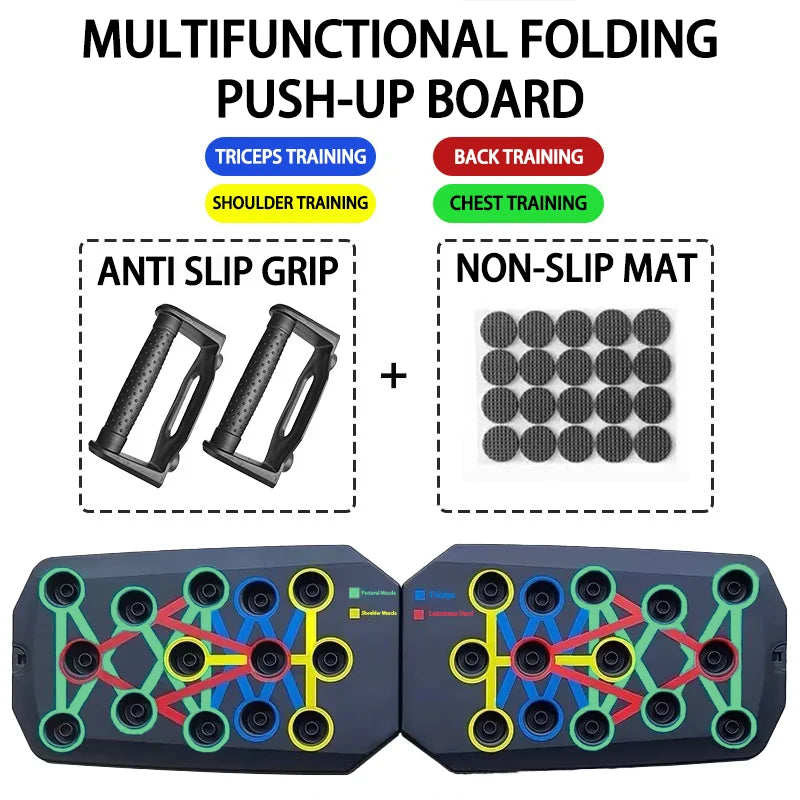 Foldable Push-Up Board Set – Multifunctional Fitness Equipment for Chest, Arms, Back & Core