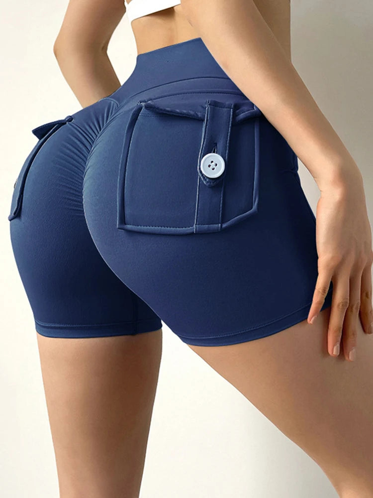 Women's Peach Lift Fitness Shorts – Pocket Yoga Three-Quarter Pants
