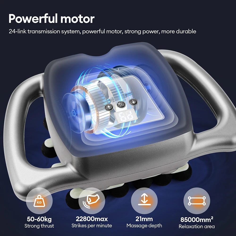 24-Head High-Frequency Massage Gun with 99 Speed Levels