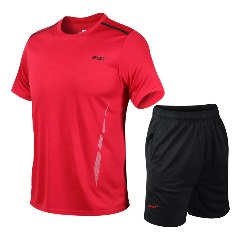 CHRLCK Men’s Quick-Dry Sports Set – Breathable T-Shirt & Shorts