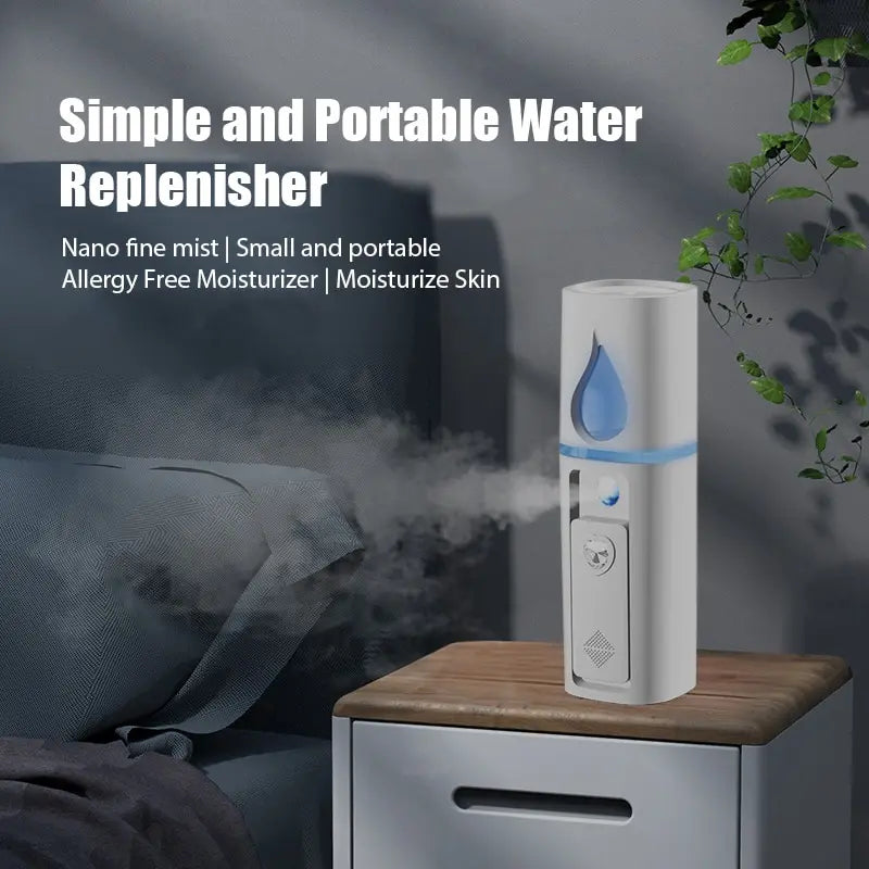 Mini Nano Mist Sprayer – USB Rechargeable Facial Humidifier & Steamer