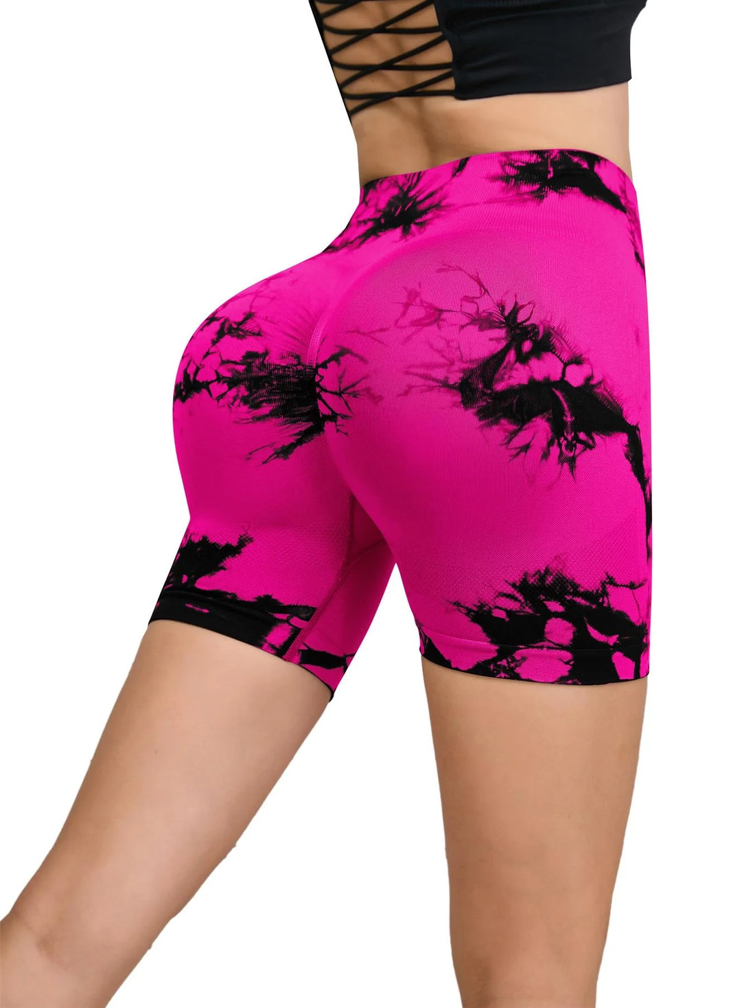 Tie-Dye High Waist Women’s Fitness & Yoga Shorts – Hip-Lifting