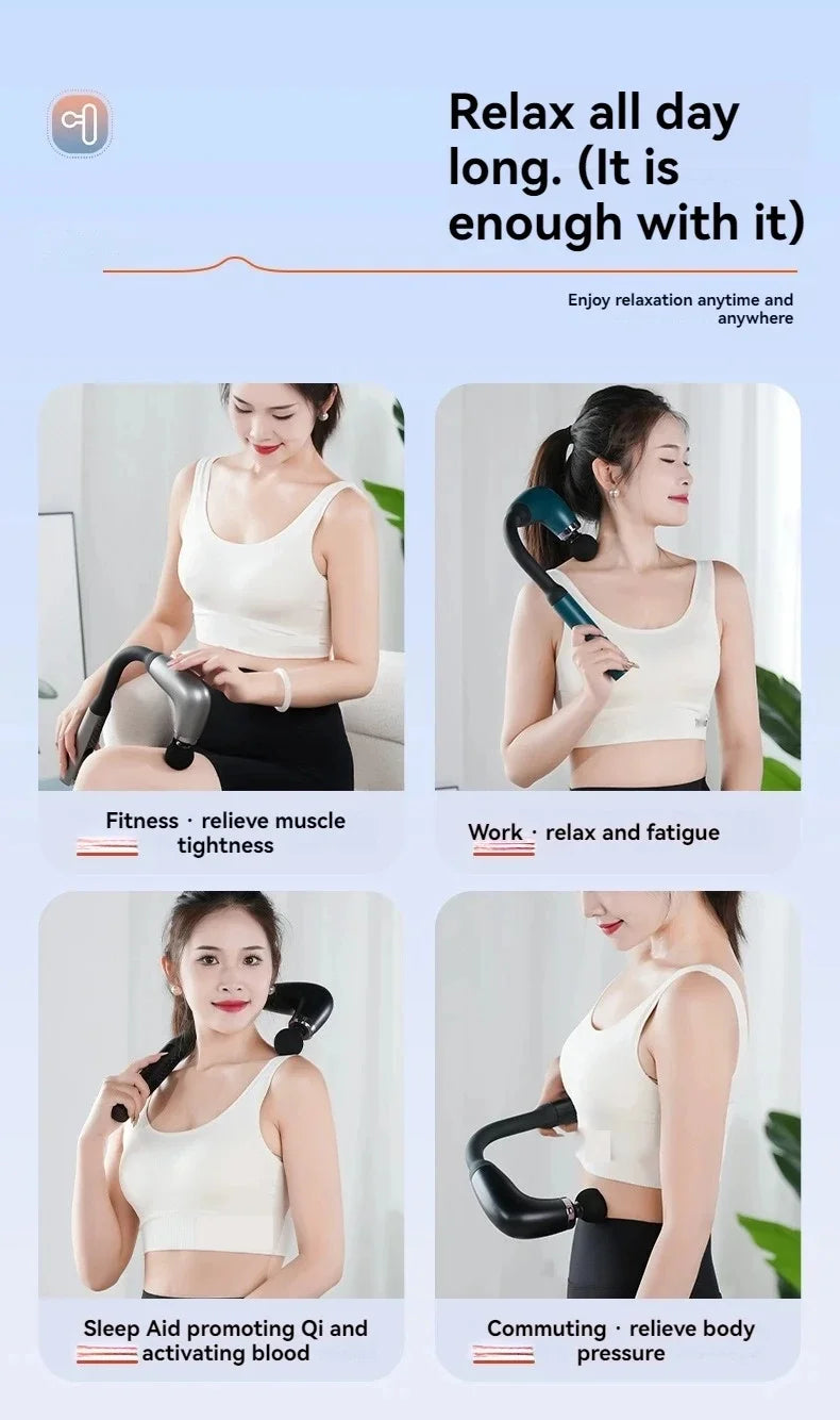 Smart Massage Gun – Rechargeable Handheld Electric Massager Hammer for Back & Full Body Relaxation