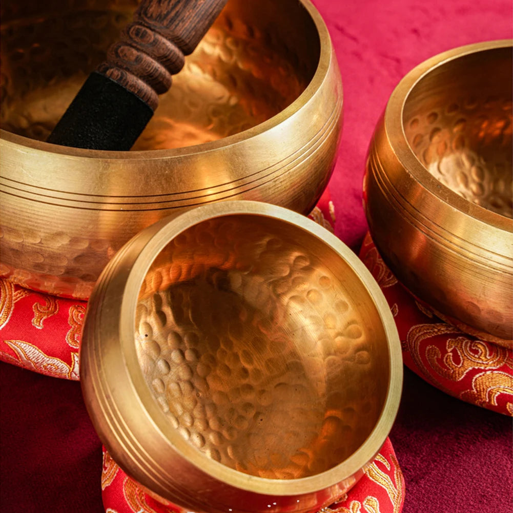 Tibetan Singing Bowl Set for Meditation, Yoga & Sound Healing Therapy
