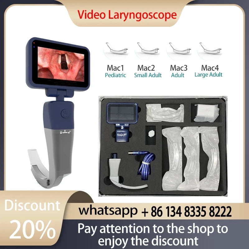 3.5" Video Laryngoscope – Digital Color Scope with Reusable Sterilizable Blades