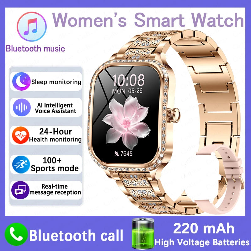 Women’s Smartwatch – Heart Rate, Blood Pressure, Music & BT Calling