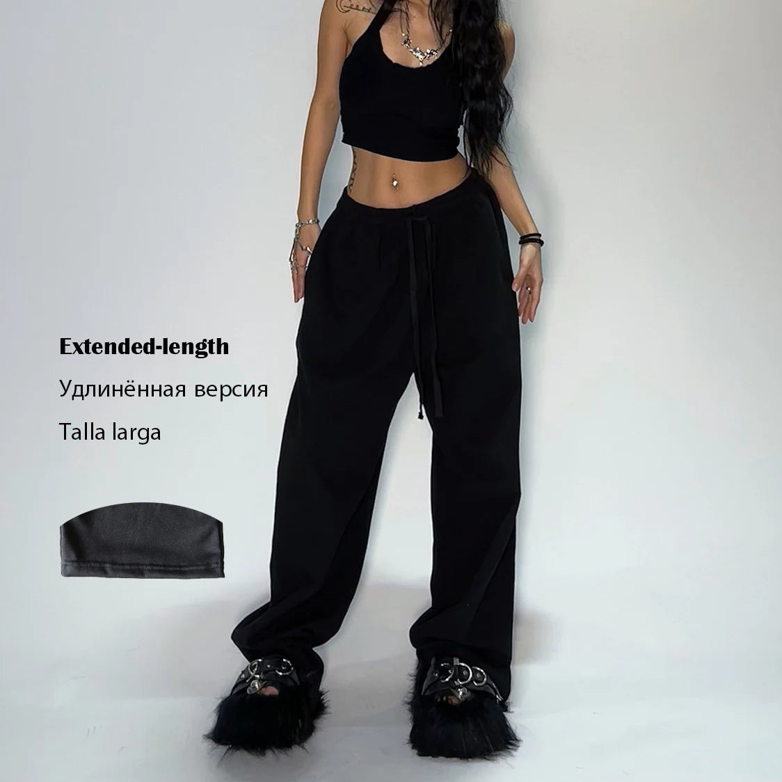 Women’s Casual Grey Sweatpants – Loose Fit Parachute Pants with Stretchy Waist for Everyday Comfort