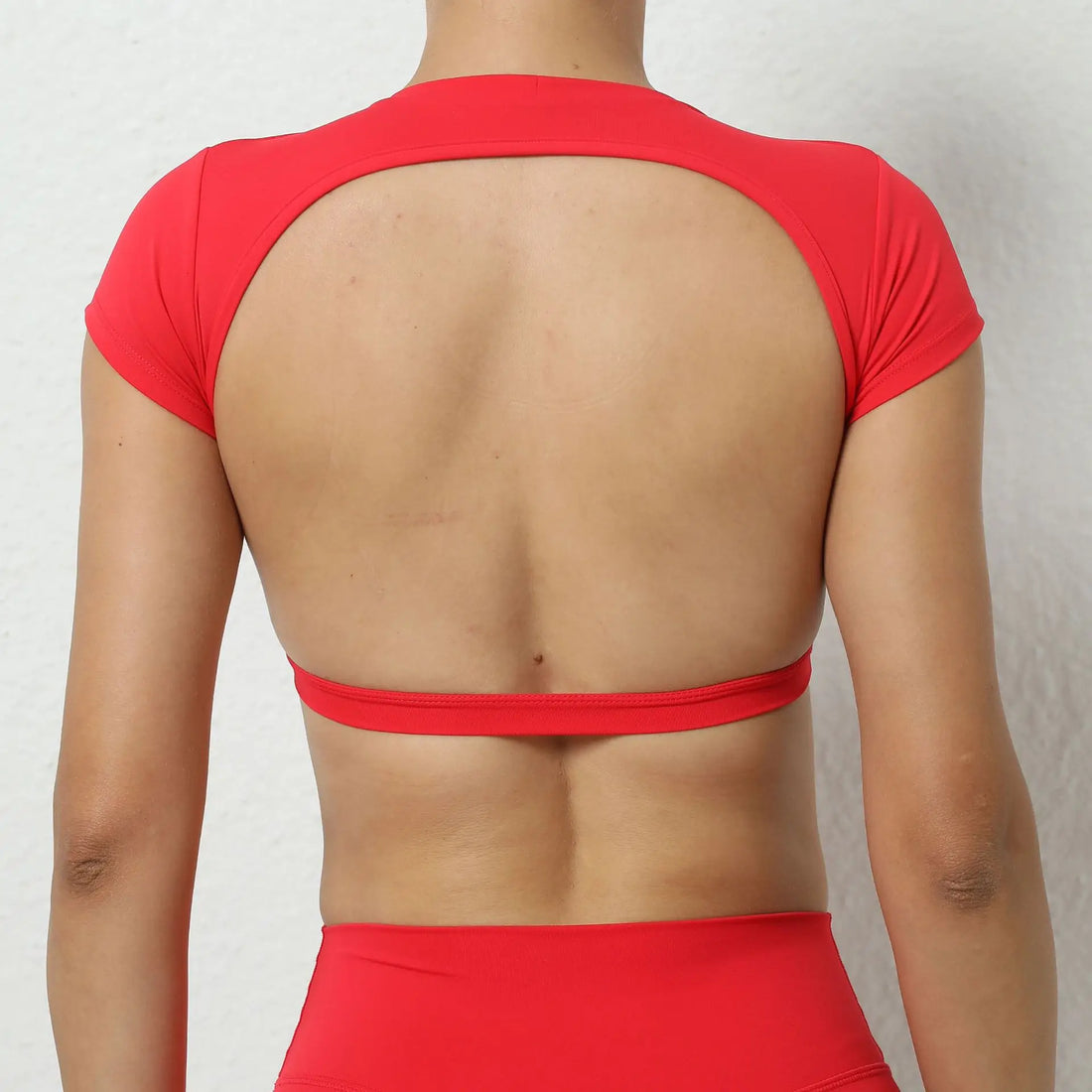 Hearuisavy Women’s Backless Workout Crop Top – Breathable Sports Shirt