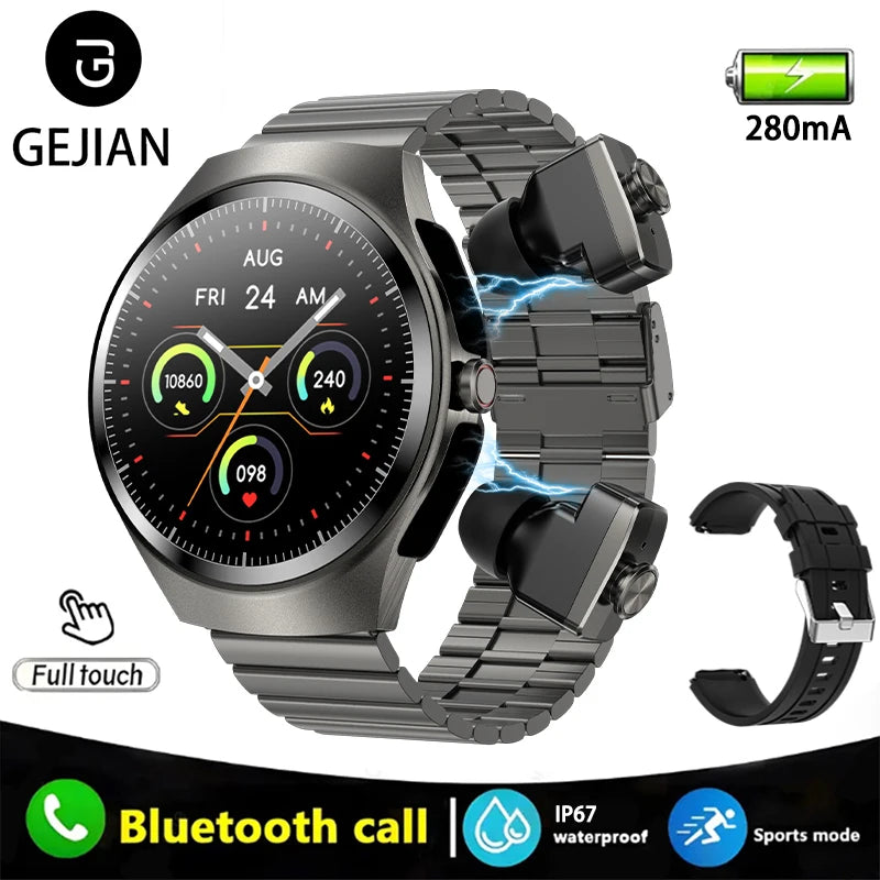 GEJIAN Smartwatch with Built-in Headphones & AMOLED Display