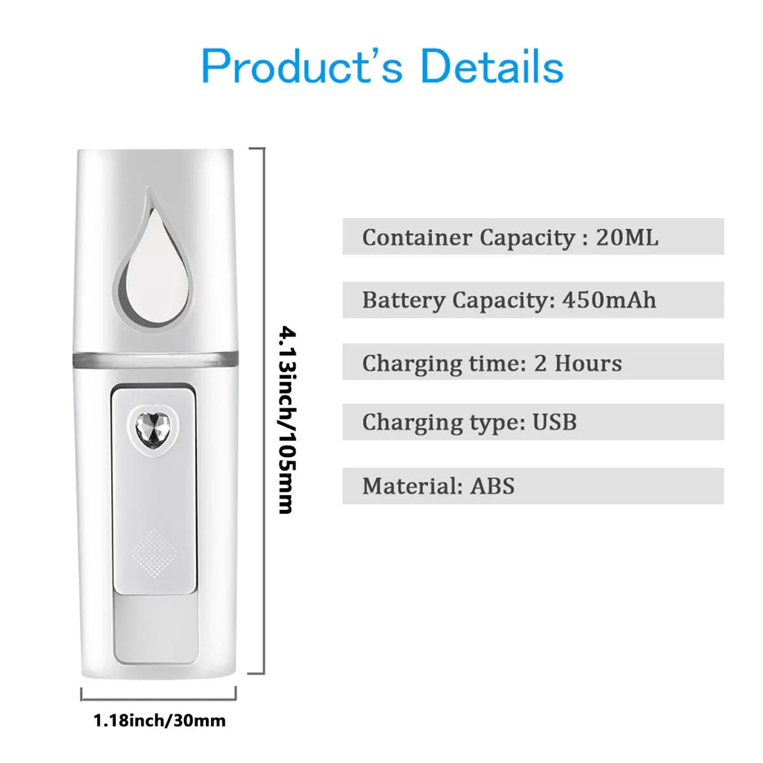 Mini Nano Mist Sprayer – USB Rechargeable Facial Humidifier & Steamer