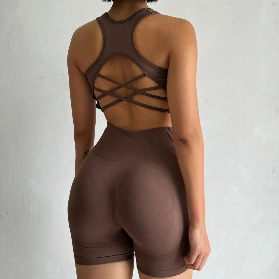 2PCS Seamless Yoga Set – Sports Bra & High Waist Shorts