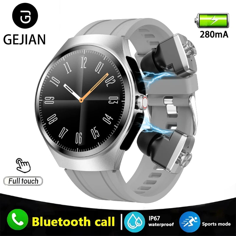 GEJIAN Smartwatch with Built-in Headphones & AMOLED Display