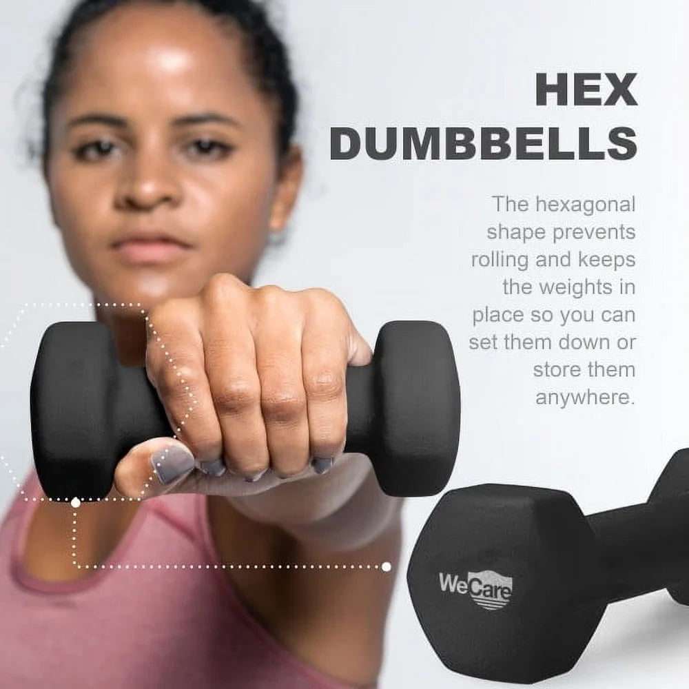 2lb Neoprene Hex Dumbbell Pair – Anti-Roll, Home Gym Fitness