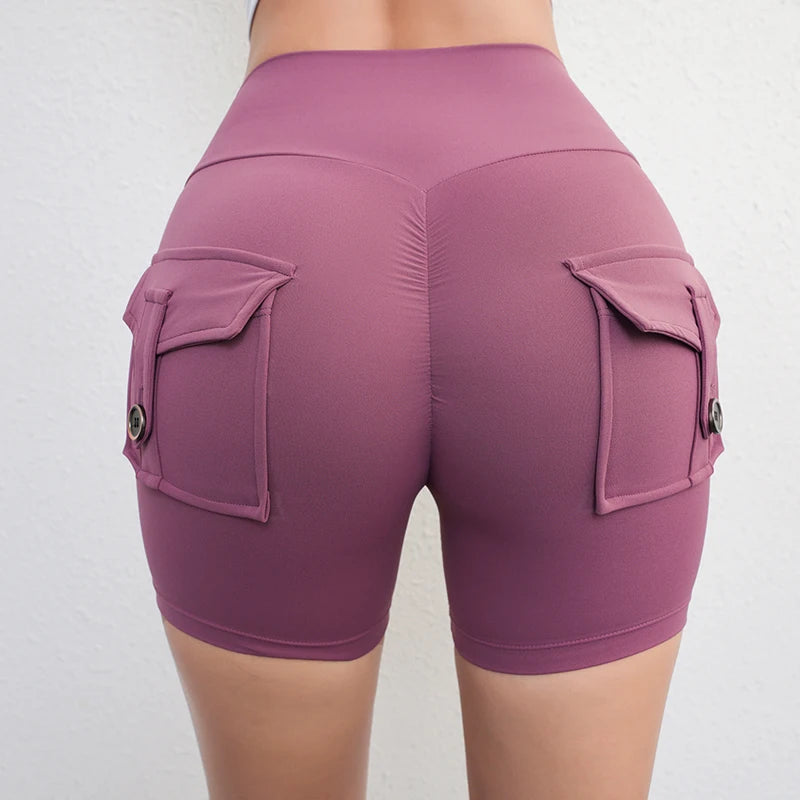 Women's Peach Lift Fitness Shorts – Pocket Yoga Three-Quarter Pants