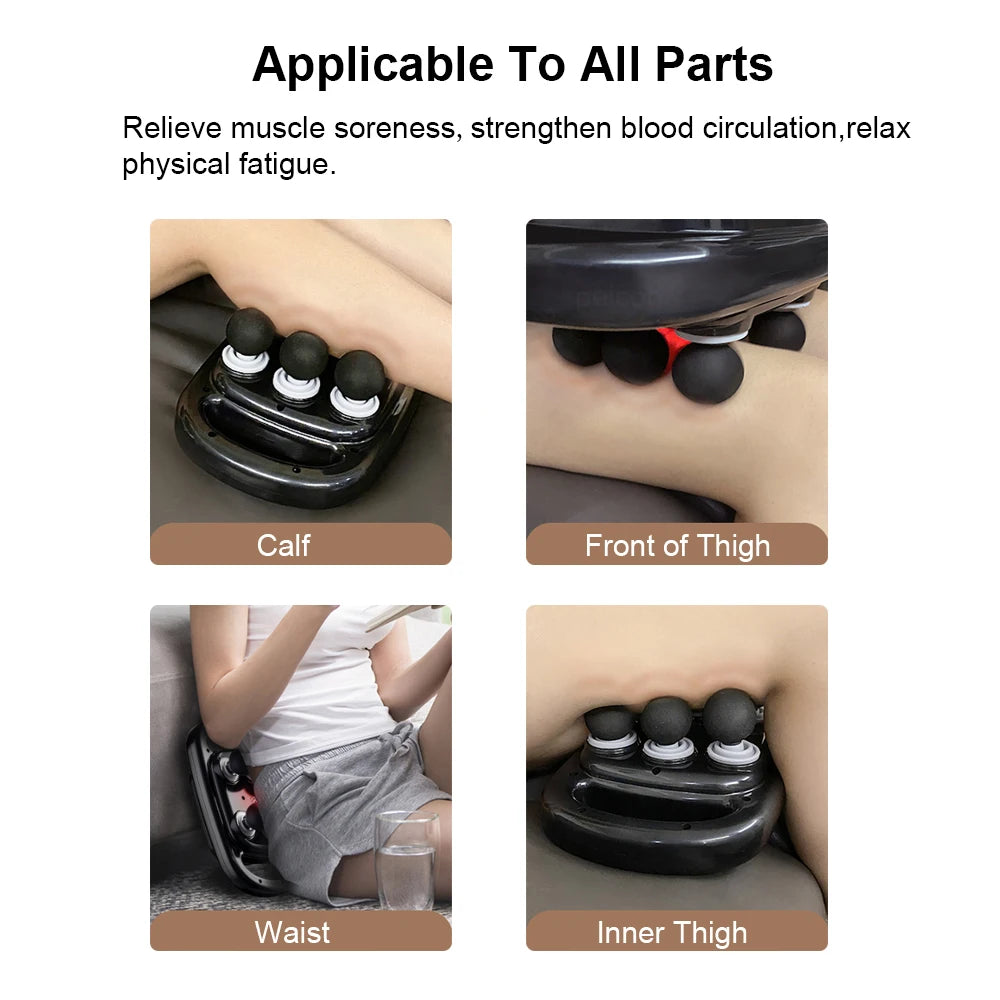ascia Gun – 6-Head Deep Tissue Massager with 14mm High-Frequency Vibration, Wireless Body Relaxation Tool