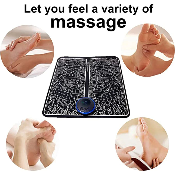 Electric EMS Foot Massager Pad – Foldable Muscle Stimulating Mat for Pain Relief & Relaxation