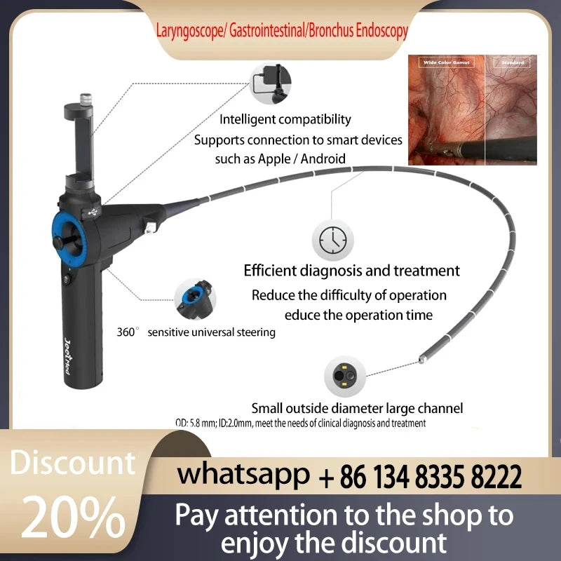 3.5" Video Laryngoscope – Digital Color Scope with Reusable Sterilizable Blades