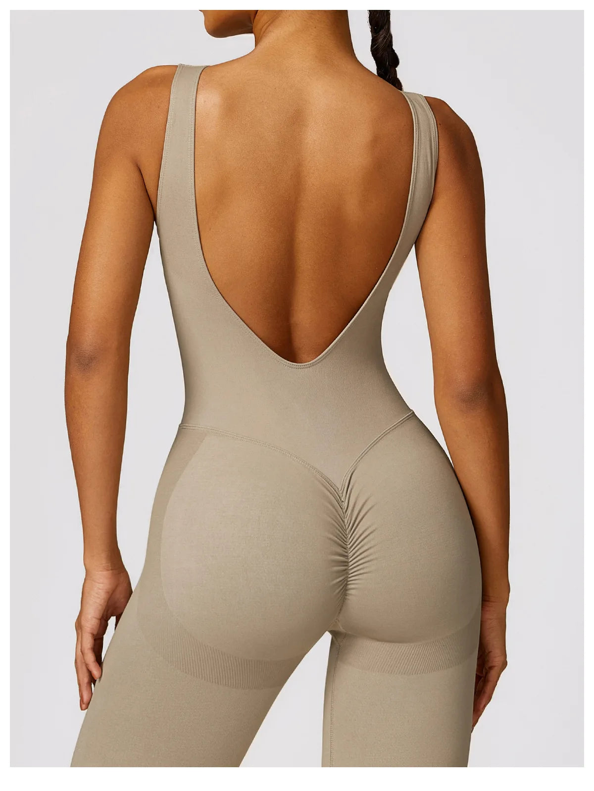 Women’s One-Piece Sporty Jumpsuit – Backless Yoga Suit with Leggings, Gym & Pilates Sportswear