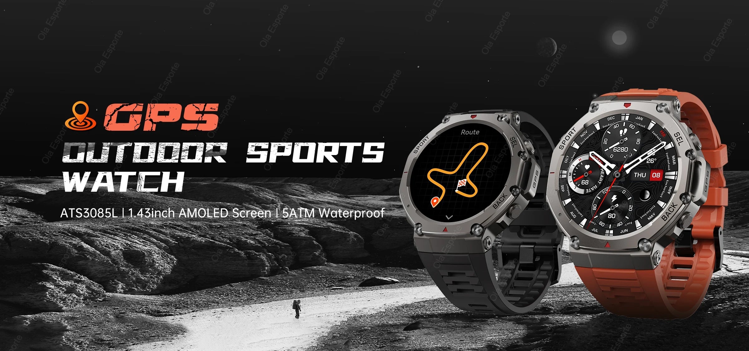 T-Rex 3 GPS Smartwatch – 10ATM Waterproof Military Sports Fitness Watch
