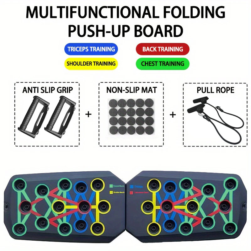 Foldable Push-Up Board Set – Multifunctional Fitness Equipment for Chest, Arms, Back & Core