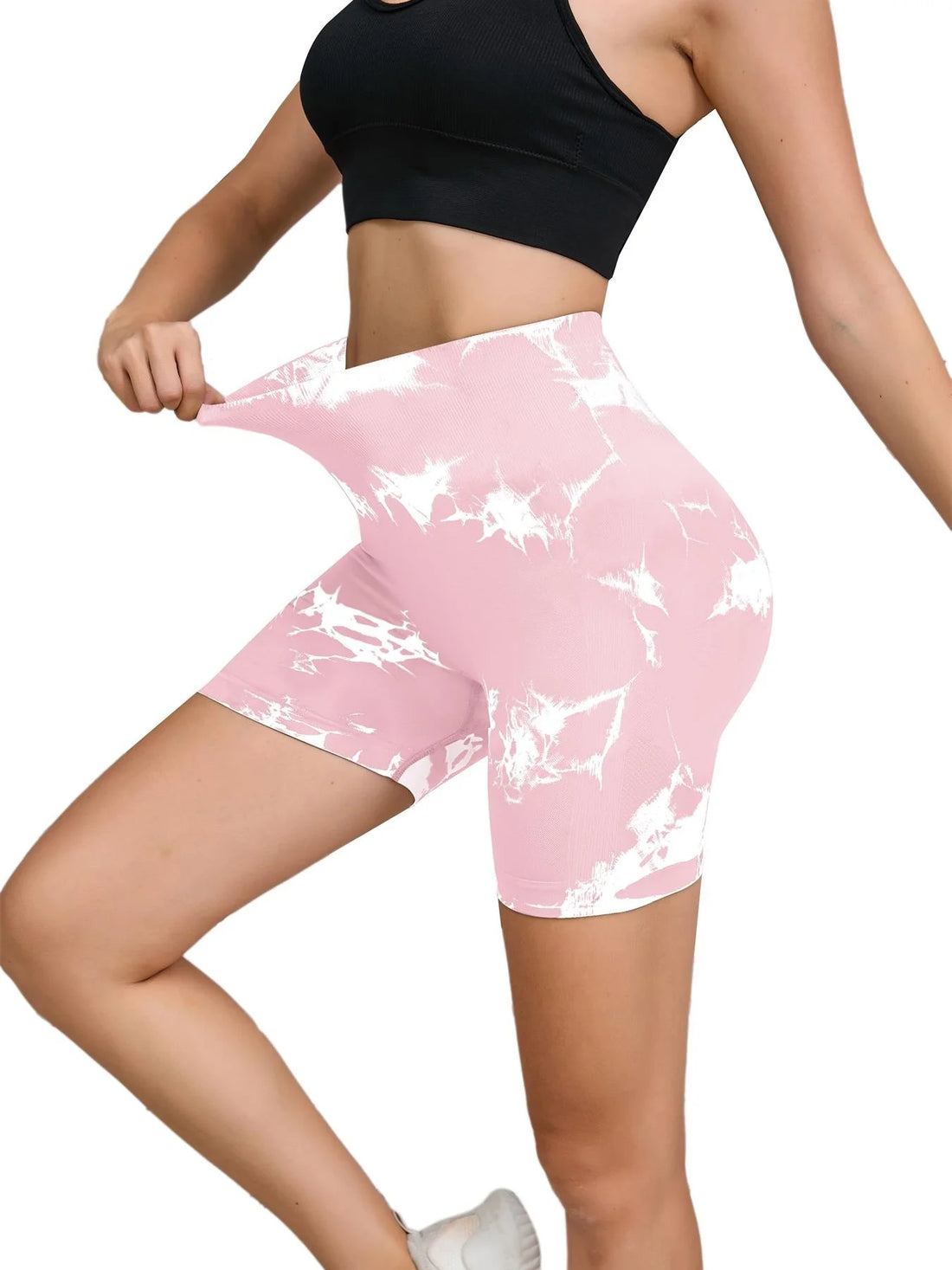 Tie-Dye High Waist Women’s Fitness & Yoga Shorts – Hip-Lifting