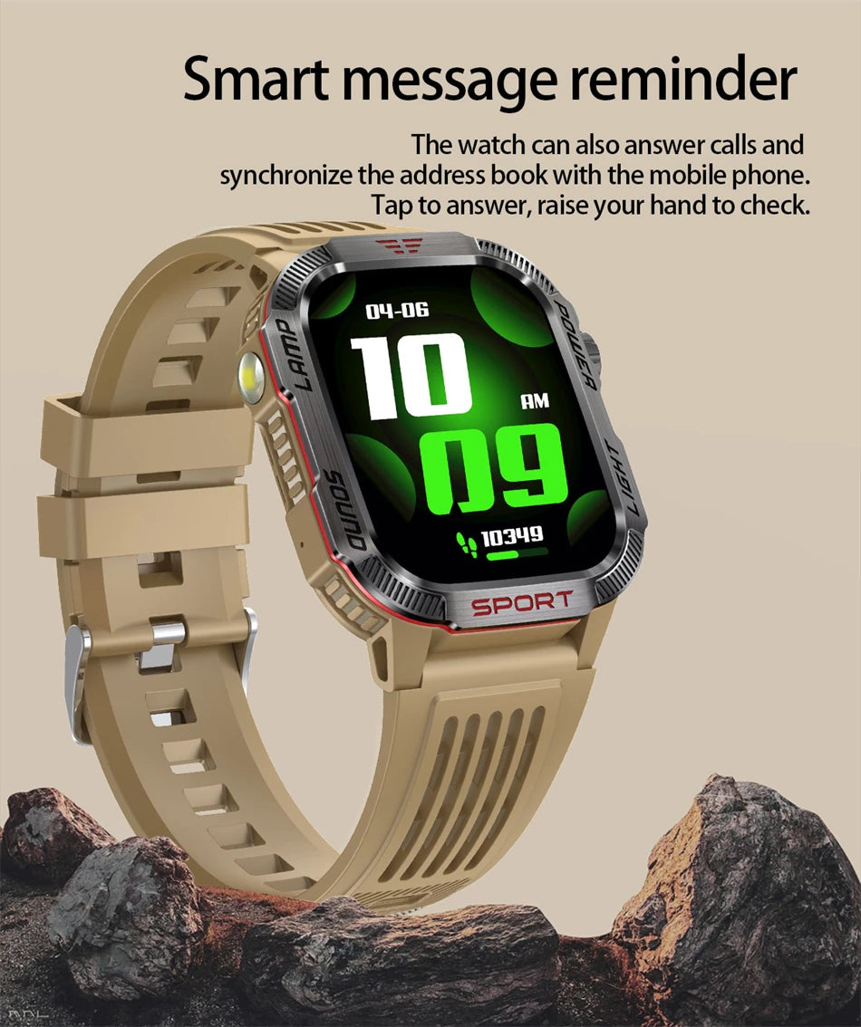 Men’s Military GPS Smartwatch – Outdoor Sport Tracker with Compass & Flashlight