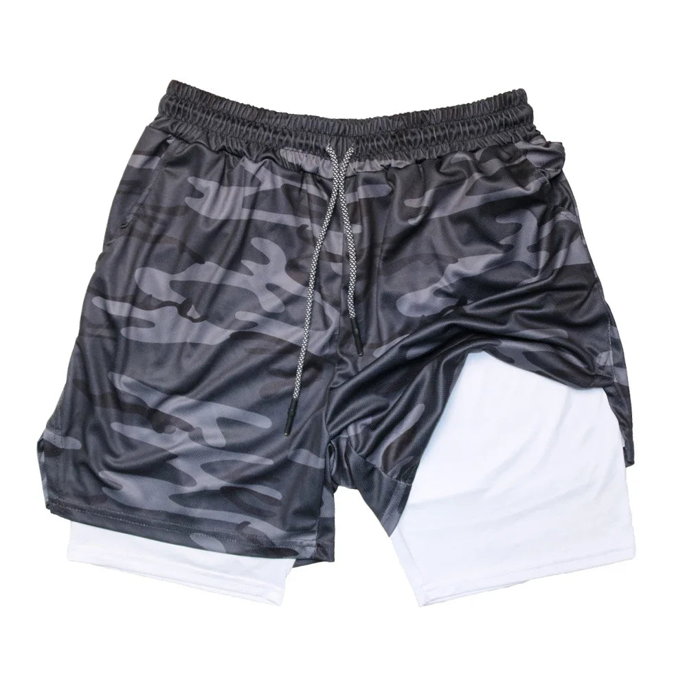 Men’s 2-in-1 Double Layer Gym Shorts – Quick-Dry Workout & Running Shorts
