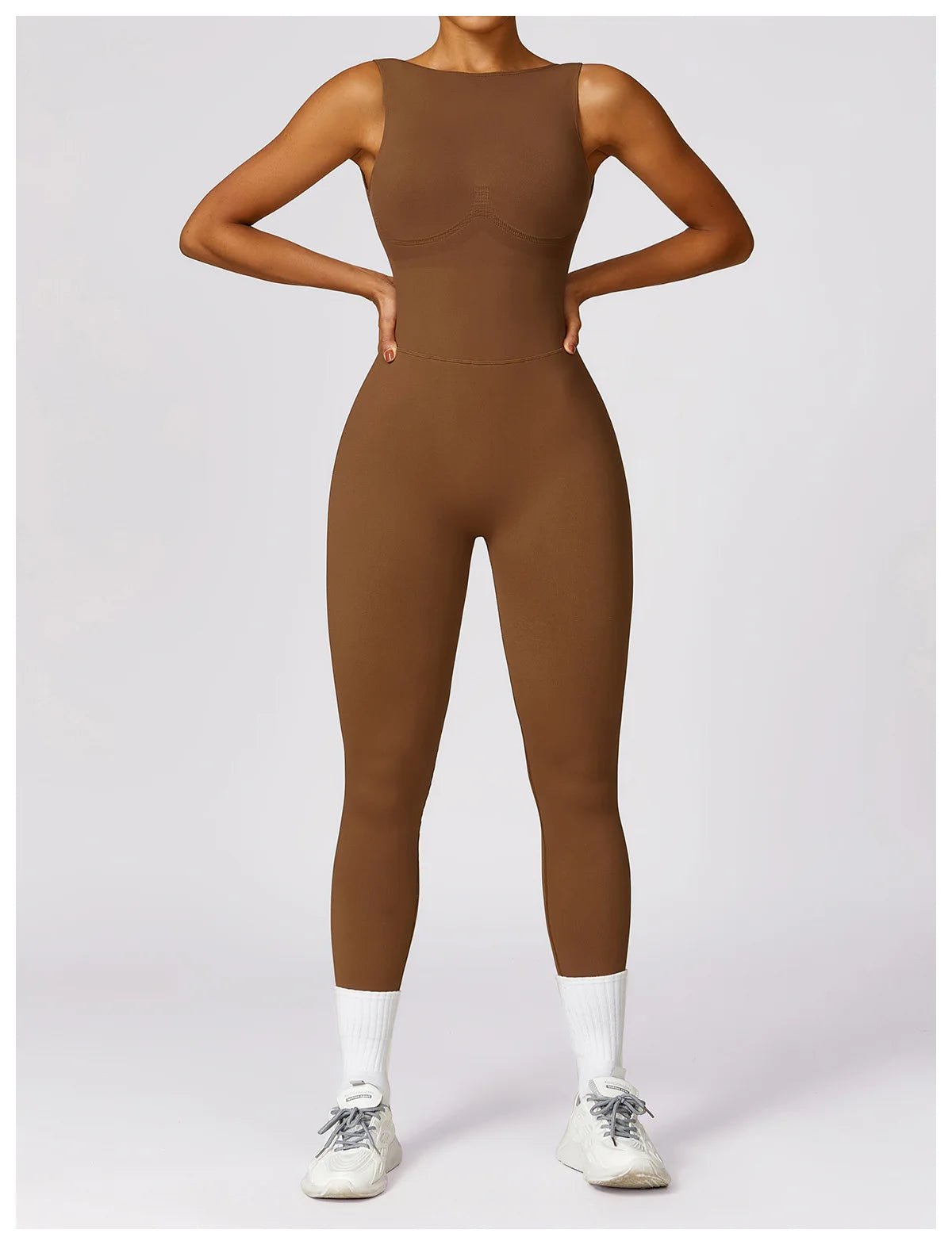 Women’s One-Piece Sporty Jumpsuit – Backless Yoga Suit with Leggings, Gym & Pilates Sportswear