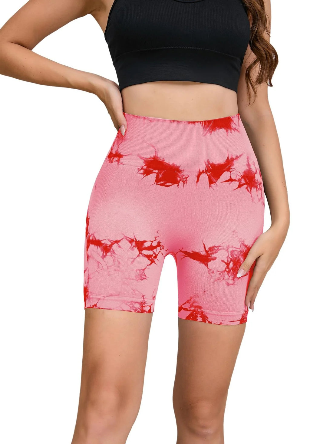Tie-Dye High Waist Women’s Fitness & Yoga Shorts – Hip-Lifting