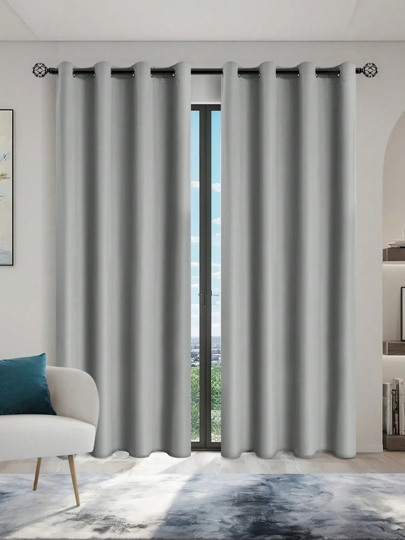Solid Blackout Curtain with Grommets – Bedroom Privacy Drapes