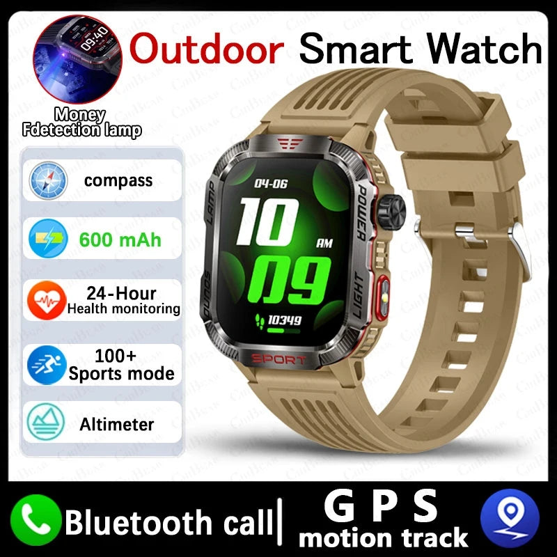 Men’s Military GPS Smartwatch – Outdoor Sport Tracker with Compass & Flashlight