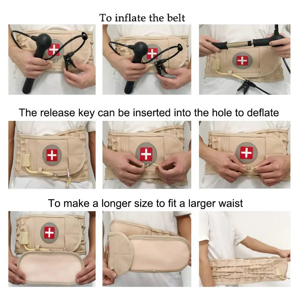 Adjustable Inflatable Lumbar Traction Belt – Spine & Back Support