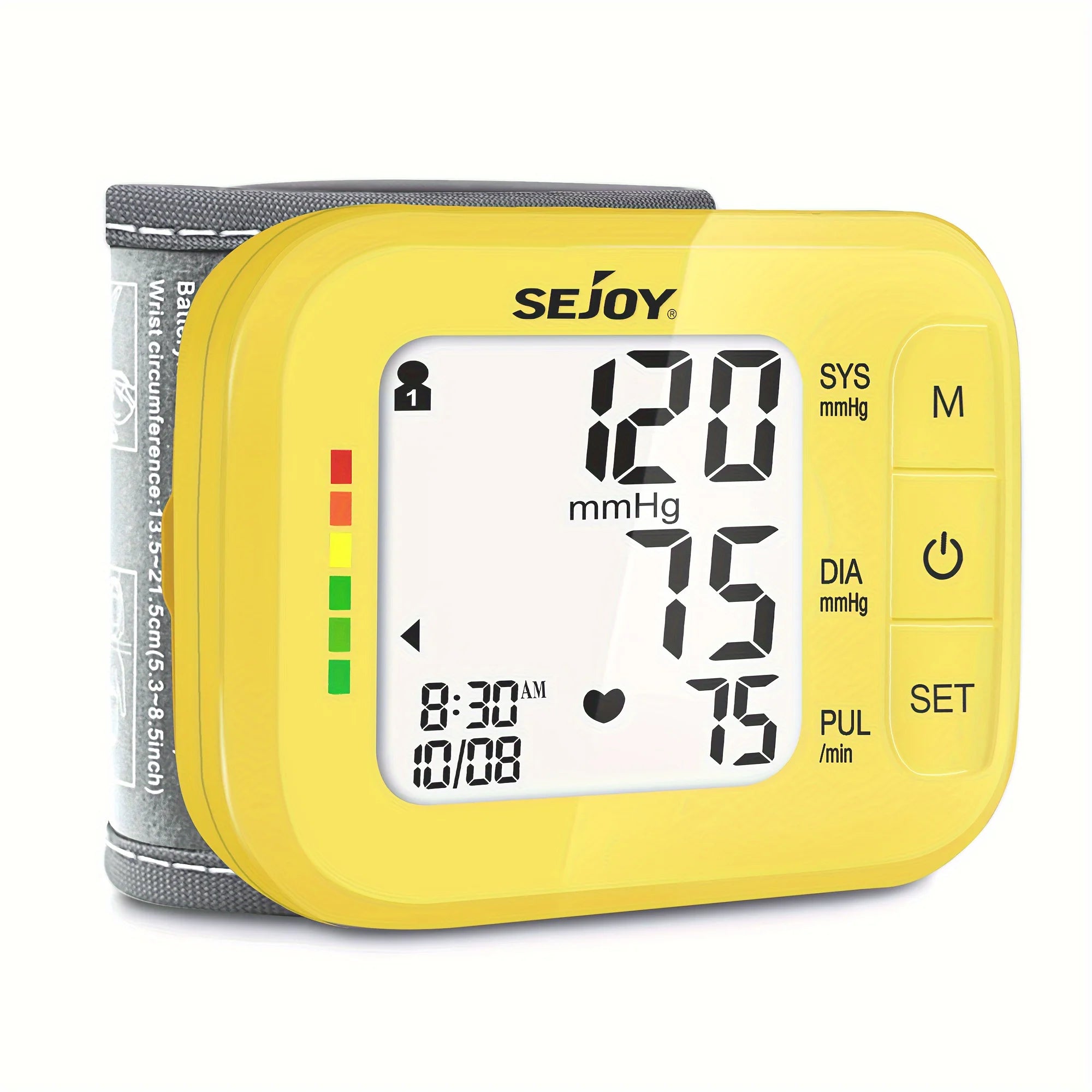SEJOY Wrist Blood Pressure Monitor – Automatic Cuff with Heartbeat Detection